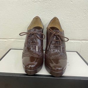 Michael Kors Patent Leather Panama Oxford Platform Heels Lace up Womens Sz 6.5 M